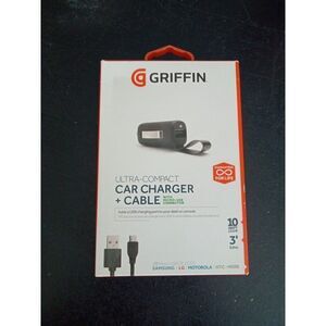 Ultra compact car charger+ cable 3' Griffin